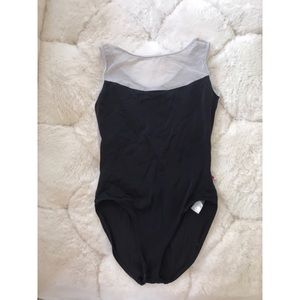 Yumiko High Cut Leotard XS black with White mesh